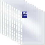 Chenquansarl - lot de 100 pochettes perfores en plastique transparent a4 45 microns extra rsistantes ...