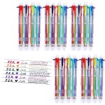 Chenquansarl - lot de 20 stylos a bille rtractables multicolores 6 en 1 pour filles et garons