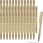 Chenquansarl - lot de 36 stylos a bille en métal rétractables fins pour hôtel, banque, comptoir, ecole, ... Chenquansarl - lot de 36 stylos a bille en métal rétractables fins pour hôtel, banque, comptoir, ecole, ...