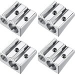Chenquansarl - lot de 4 taille - crayons en mtal a double trou - en alliage d'aluminium - taille de ...