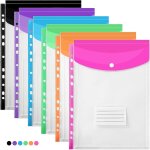Chenquansarl - lot de 6 pochettes perfores a4 en plastique transparent avec bouton pression pour l'cole, ...