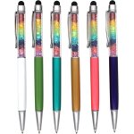Chenquansarl - lot de 6 stylos a bille rtractable 2 en 1 avec strass et ecran tactile pour tablette, ...