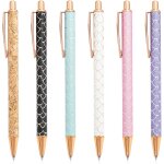 Chenquansarl - lot de 6 stylos a bille rtractables avec motif goutte d'eau - cadeaux appropris pour ...