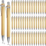 Chenquansarl - bambou stylo a bille 50pcs stylo a bille rtractable en bois, stylos en bambou de gualit ...