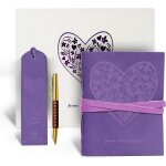 Chenquansarl - coffret journal intime purple heart de ¿ carnet cuir buffle gaufr avec stylo et marque ...
