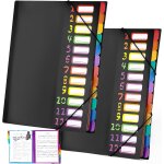 Chenquansarl - trieur 12 colors compartiments a4 avec etiquettes rangement documents pour bureau ecole ...