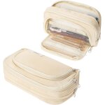 Chenquansarl - trousse scolaire sac a crayons de grande capacit, plumier avec 2 equerre, trousse a crayons ...
