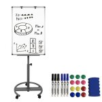 Chevalet de confrence avec support - hauteur rglable, mobile, 60 x 90 cm, tableau magntique blanc, ...