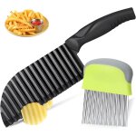 Chicslick - set de 2 cutter de pommes de terre onduleux, coupe frites en acier inoxydable, coupe - patates ... Chicslick - set de 2 cutter de pommes de terre onduleux, coupe frites en acier inoxydable, coupe - patates ...