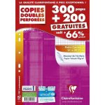 Clairefontaine - 14792c - copie doubles seyes - petit carreaux - paquet de 300 + 200 gratuit + 1 emploi ...