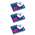 Clairefontaine lot de 3 ramettes papier fsc a4 120g 250 feuilles rouge groseille