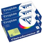 Clairefontaine lot de 3 ramettes papier fsc a4 80g 500 feuilles vert nature