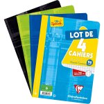 Clairefontaine lot de 4 cahiers piqus a4 96 pages 90g sys