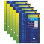 Clairefontaine lot de 5 etuis de 100 feuillets mobiles couleur 17x22cm 200p (25x4 coul. assorties) s�y�s ...