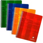 Clairefontaine 8812c - un cahier a spirale 224 pages 17x22 cm petits carreaux 90g, couverture couleur ...