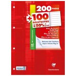 Clairefontaine bloc de cours 21x29, 7cm 200 + 100p gratuites 90g l + m perfo. 4t