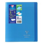 Clairefontaine cahier kover book piqure avec rabats 170 x 220 - 96 pages - 90 g - bleu