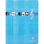 Clairefontaine cahier piq�re vernis musique et chant 24x32 48 pages 90g s�y�s + port�es bleu ou rouge ...