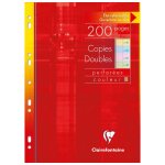 Clairefontaine copies doubles couleur ass. 21x29, 7 60p rose, 60p bleu 40p vert, 40p jaune