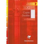 Clairefontaine copies doubles perfor�es blanche 21x29, 7cm 100pages grands carreaux 90g - sous etuis ...
