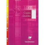 Clairefontaine copies doubles perfores blanche 21x29, 7cm 100pages petits carreaux 90g sous etuis carton ...