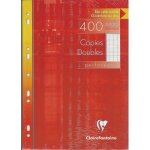 Clairefontaine copies doubles perfor�es blanche 21x29, 7cm 400pages grands carreaux 90g