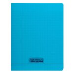 Clairefontaine couv polypro, cahier piqu� bleu 17x22cm 140p s�y�s 90g