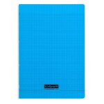 Clairefontaine couv polypro, cahier piqu� bleu 21x29, 7cm 140p s�y�s 90g