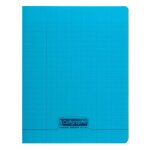 Clairefontaine couv polypro, cahier piqu� bleu 24x32cm 48p s�y�s 90g