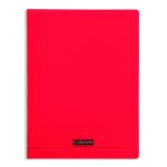 Clairefontaine couv polypro, cahier piqu� rouge 24x32cm 96p s�y�s 90g