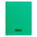 Clairefontaine couv polypro, cahier piqu vert 17x22cm 140p sys 90g