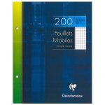 Clairefontaine paquet de 100 feuillets mobiles 17x22 cm 90g 200 pages q. 5x5