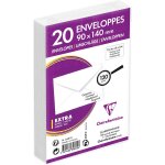 Clairefontaine paquet de 20 enveloppe visite gomme 90x140 120g blanc