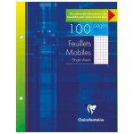 Clairefontaine pqt de 50 feuillets mobiles 17x22 cm 100 pages q. 5x5