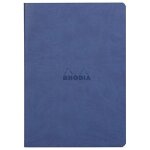 Clairefontaine rhodiarama cahier piqu� textile 64 pages lign�es ivoire format a5 14, 8 x 21 cm 90 g saphir ...