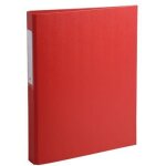 Classeur 4 anneaux polypropylene d25mm rouge + porte etiquette