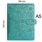 Classeur a 6 anneaux en cuir pu a clipser, couverture en mtal, pour carnet a5 et a6, a feuilles mobiles, ...