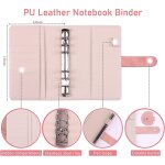 Classeur a 6 anneaux en cuir synth�tique avec 12 enveloppes et etiquettes imperm�ables pour organiser ...