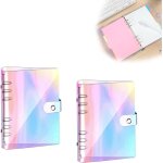 Classeur a6, 2 pices classeur budget, anneau couleur transparente, classeur a6 6 anneaux, organiseur ...
