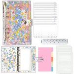 Classeur a6 en pvc pour carnet de notes et 10 enveloppes d'argent liquide pour la planification du budget, ...