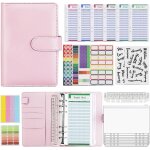 Classeur a anneaux a6 - 30 pices money binder avec enveloppes a glissire et etiquettes - idal pour ...
