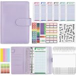 Classeur a anneaux a6 - 30 pices money binder avec enveloppes a glissire et etiquettes - idal pour ...