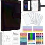 Classeur a anneaux a6, carnet de notes avec enveloppe claire pour l'argent, pour la farce, organisateur ...