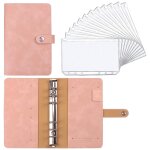 Classeur a anneaux a6 en cuir synth�tique avec compartiments cach�s, etiquettes inscriptibles et pochettes ...