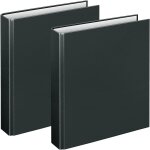 Classeur �� anneaux basic, din a5, 2 pi��ces, noir, hauteur de remplissage 25 mm, classeur �� anneaux ...