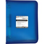 Classeur a anneaux avec fermeture eclair a4 + bleu multiline 4 anneaux mixtes 25 mm couverture en polypropyln ...