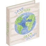 Classeur a anneaux nature, din a5, avec mcanisme a 2 anneaux, en carton recyclable, classeur scolaire, ...