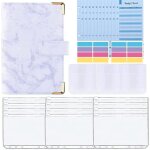 Classeur de budget a6, couverture en marbre avec reliure pour economiser de l'argent, enveloppes d'argent, ...