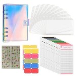 Classeur de budget a6 en pvc souple, organiseur de carnet de notes a 6 anneaux avec pochettes pour feuilles ...