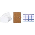 Classeur de budget marron, portefeuille en cuir pu pour les bons en esp�ces, couverture de carnet de ...
